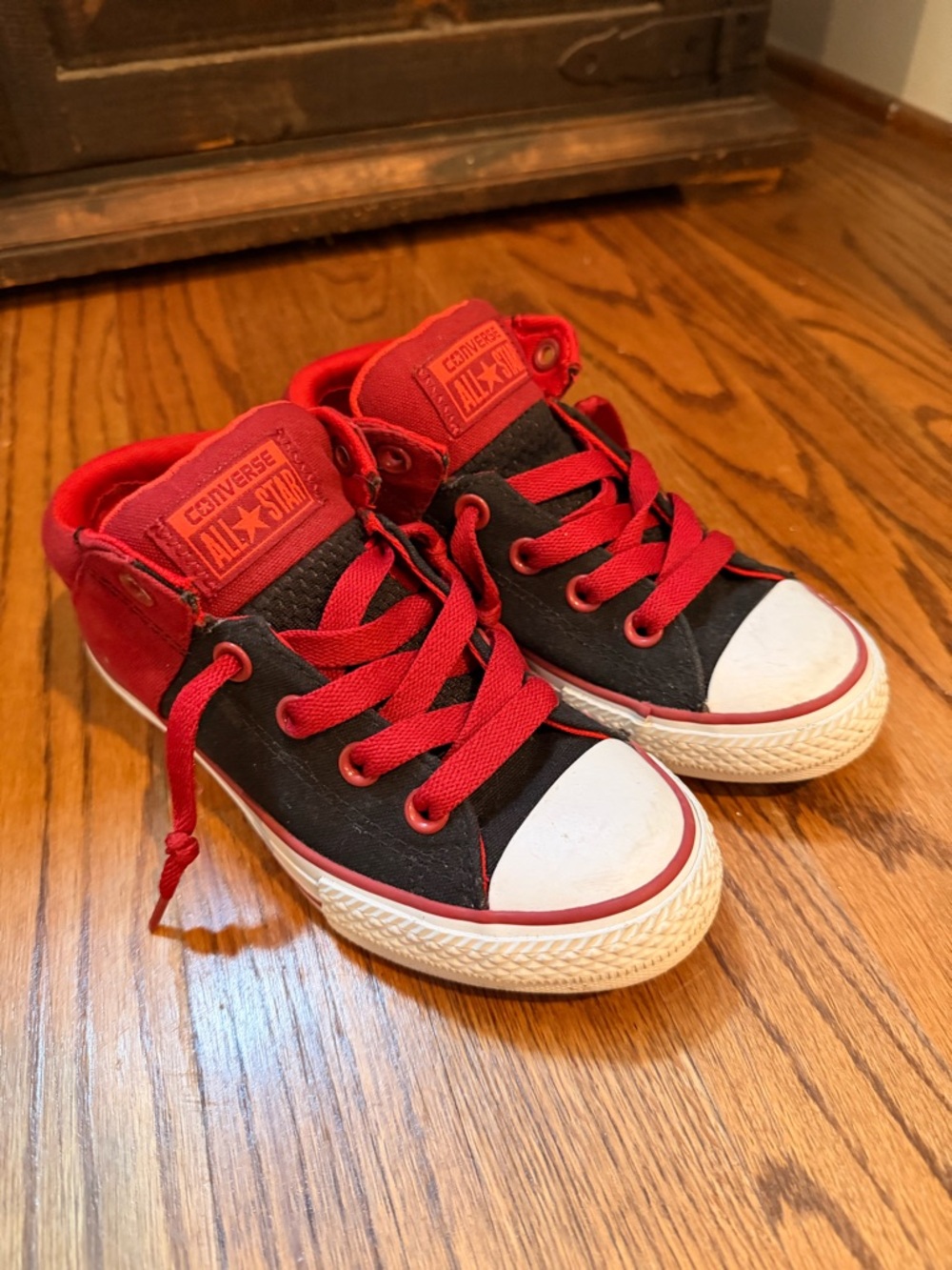 Converse Kids Red and Black Chuck Taylor Low Top Sneakers